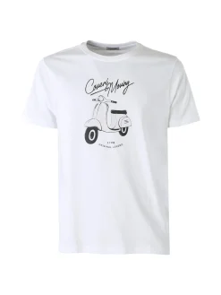 Coveri Moving T-shirt da uomo in cotone con stampa - bianco