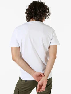 Coveri Moving T-shirt da uomo in cotone con stampa - bianco