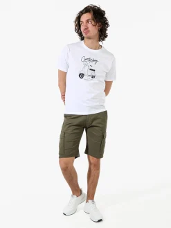 Coveri Moving T-shirt da uomo in cotone con stampa - bianco