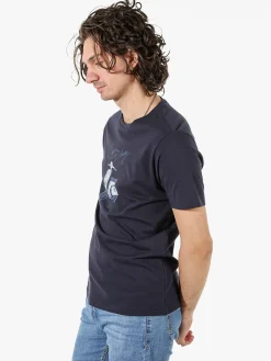 Coveri Moving T-shirt da uomo in cotone con stampa - blu scuro