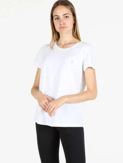 Coveri Moving T-shirt donna girocollo in cotone - bianco