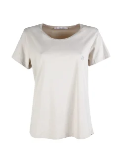 Coveri Moving T-shirt donna girocollo in cotone - beige