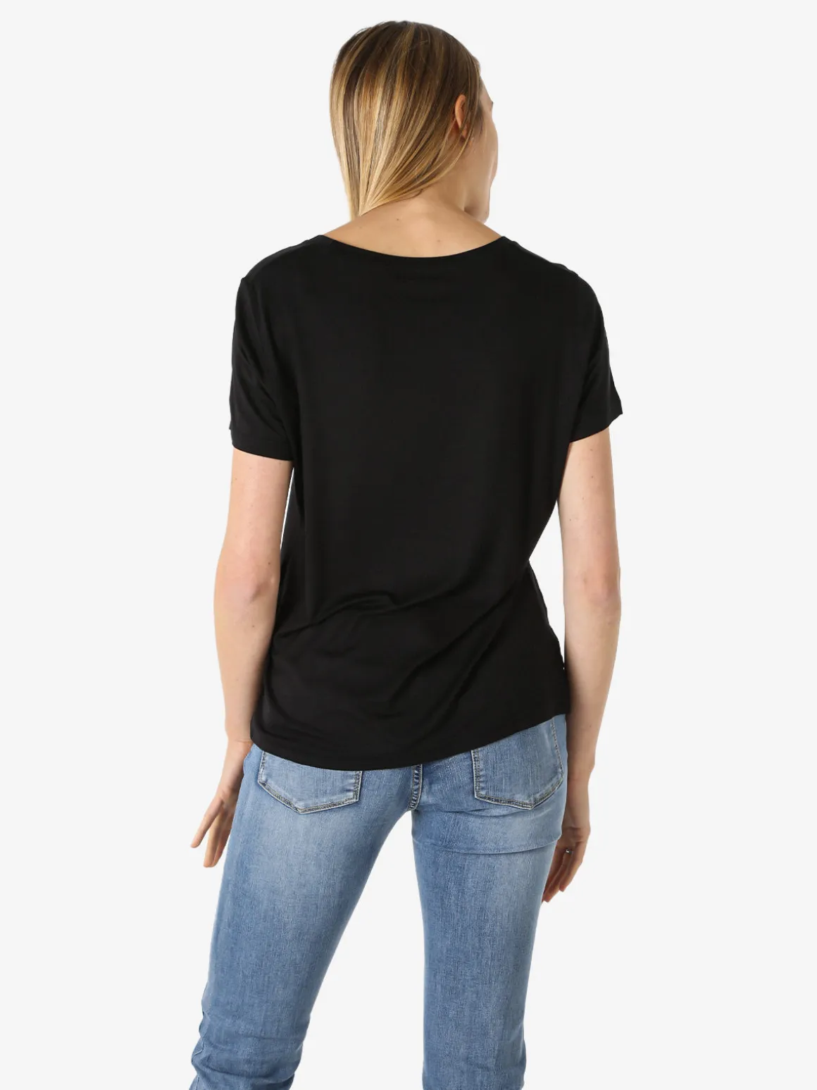 Coveri Moving T-shirt donna in viscosa con strass - nero
