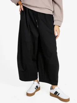158c Pantaloni donna a palloncino con cavallo basso - nero