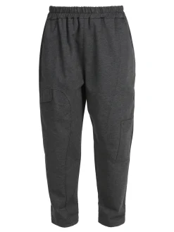 158c Pantaloni sportivi donna con cavallo basso - grigio scuro