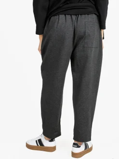 158c Pantaloni sportivi donna con cavallo basso - grigio scuro