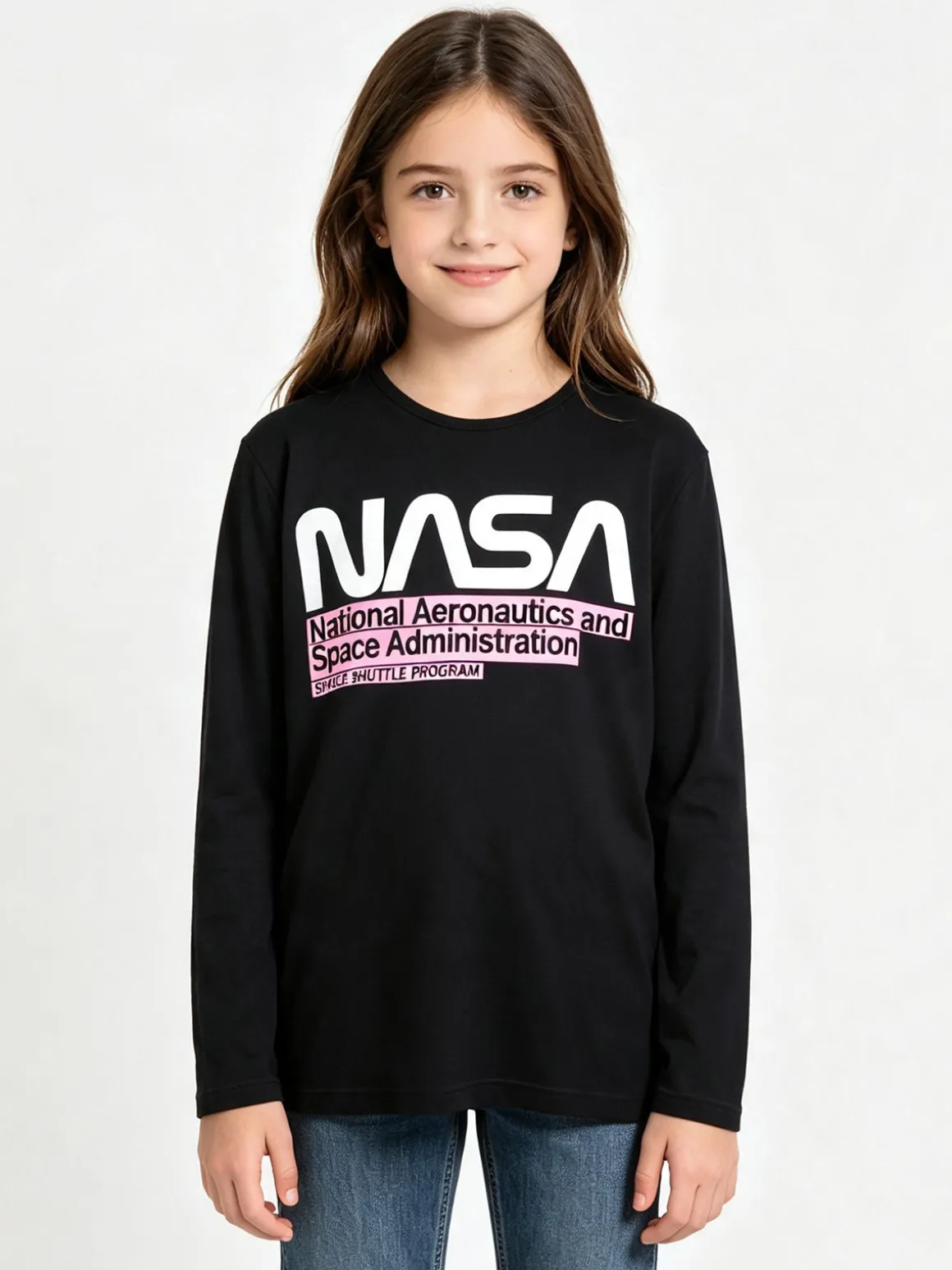 Cuba10 T-shirt da ragazza a maniche lunghe con scritta