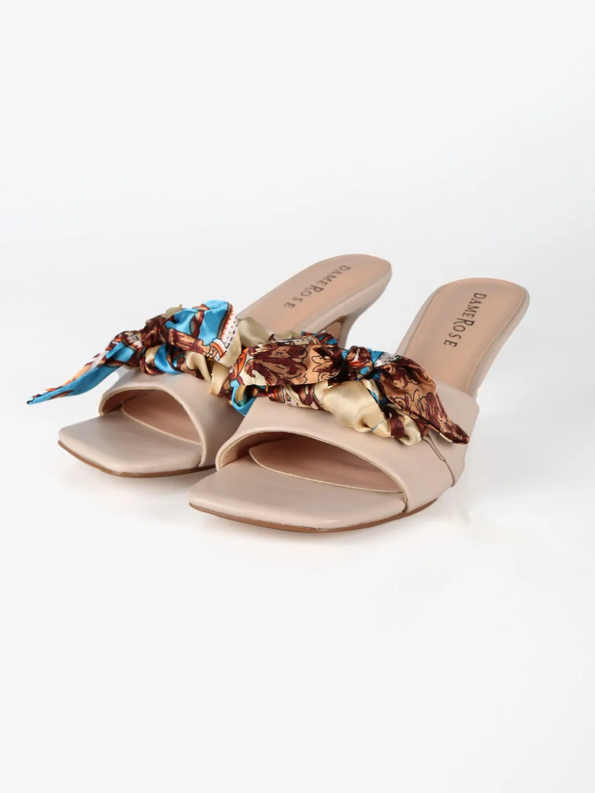 Dame Rose Ciabatte donna con tacco e foulard