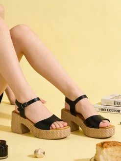 Dame Rose Sandali donna con tacco e plateau