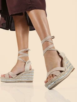 Dame Rose Sandali donna con zeppa con allacciatura alla schiava
