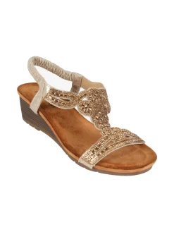 Dame Rose Sandali donna gioiello con zeppa