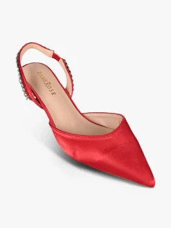 Dame Rose Slingback da donna in raso con cinturino gioiello