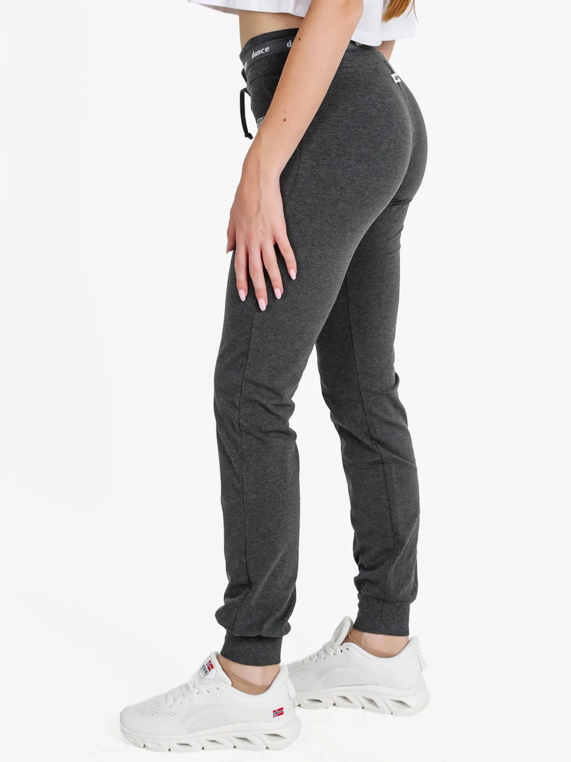 Dance Pantaloni donna sportivi con coulisse e polsini - grigio scuro