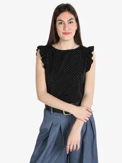 Daystar Blusa donna con strass e bottoni sulla schiena