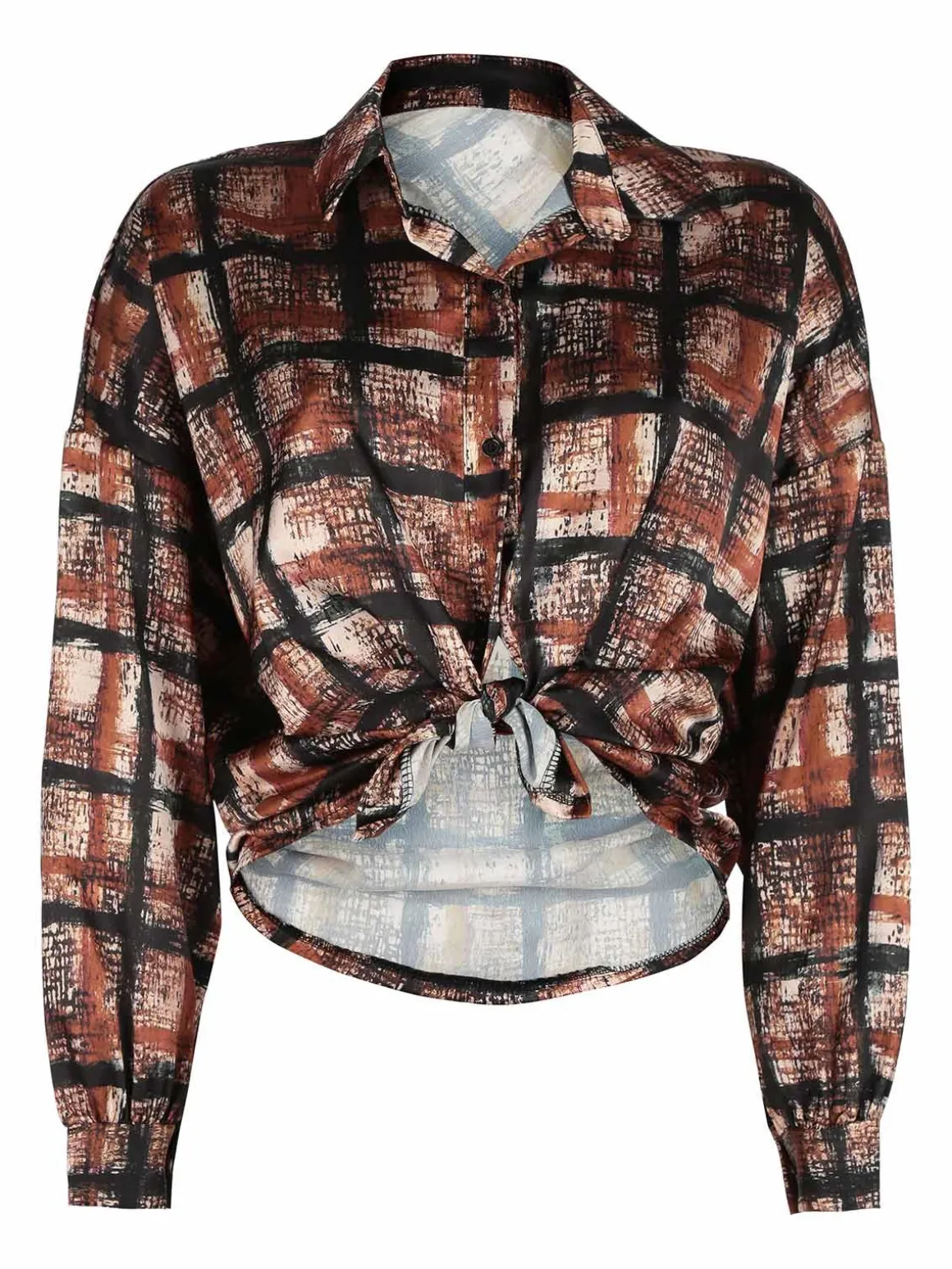 Daystar Camicia donna a fantasia con nodo