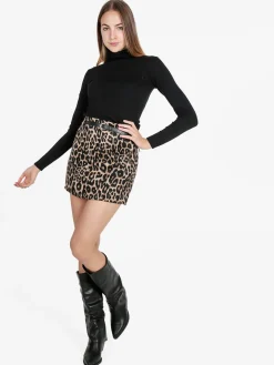 Daystar Gonna corta da donna animalier con cintura