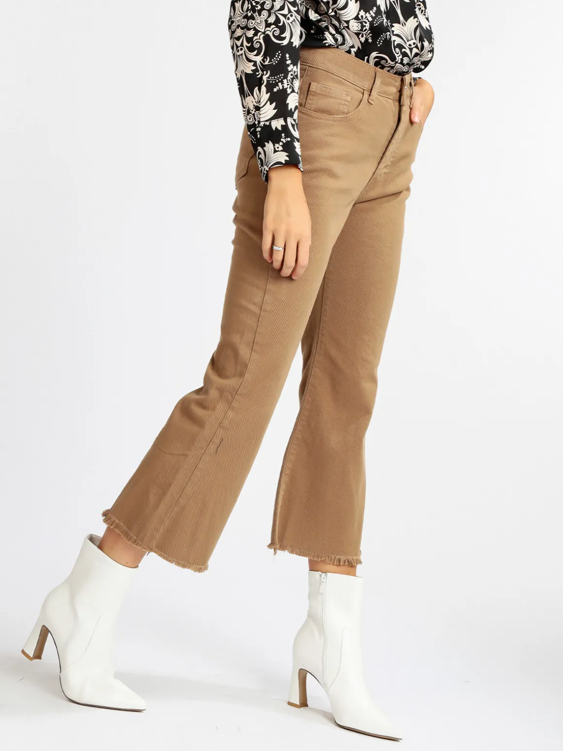Daystar Pantaloni cropped da donna con finale a zampa