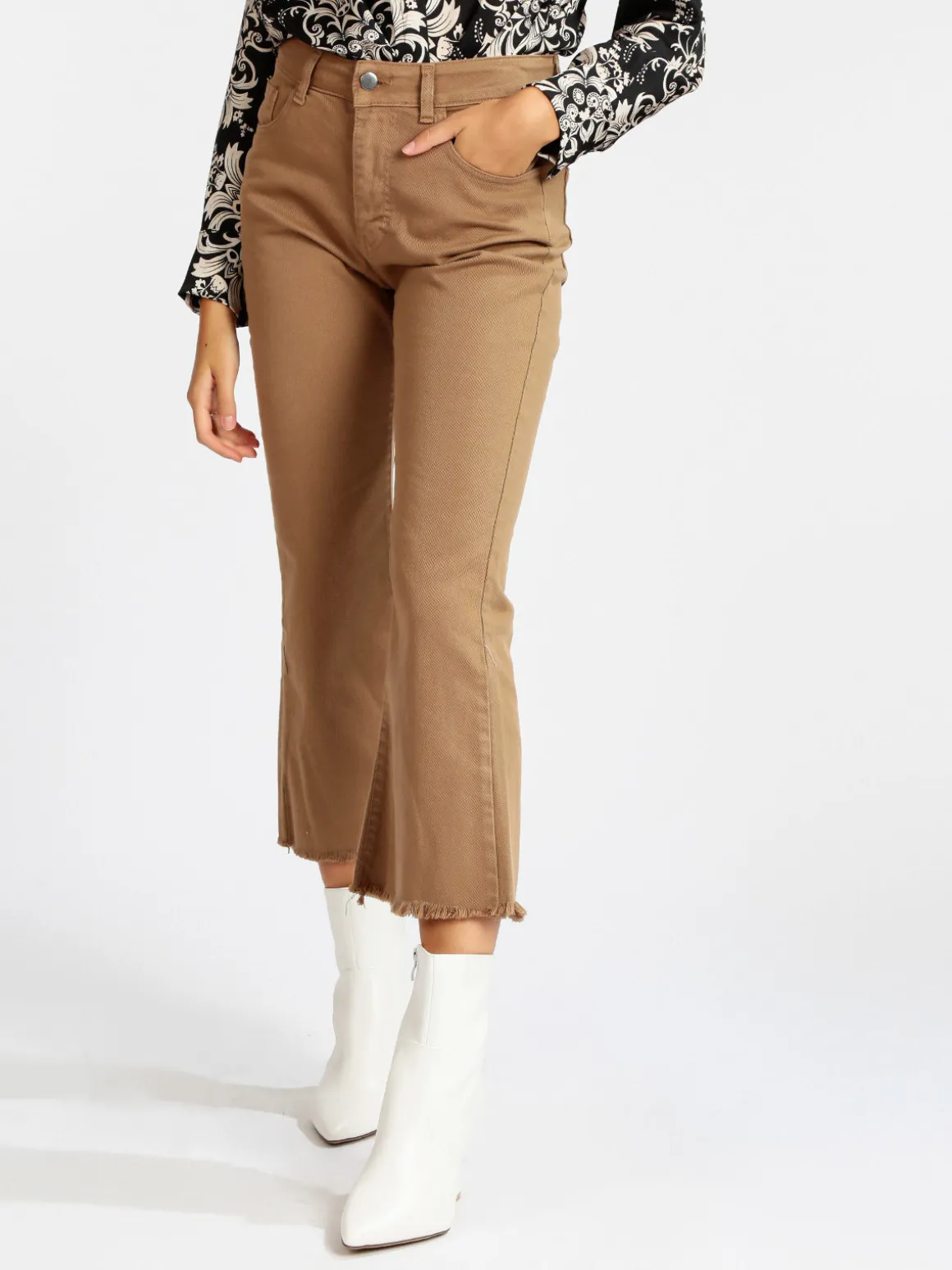 Daystar Pantaloni cropped da donna con finale a zampa