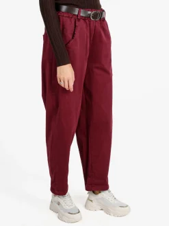 Daystar Pantaloni donna a palloncino con cintura - bordeaux