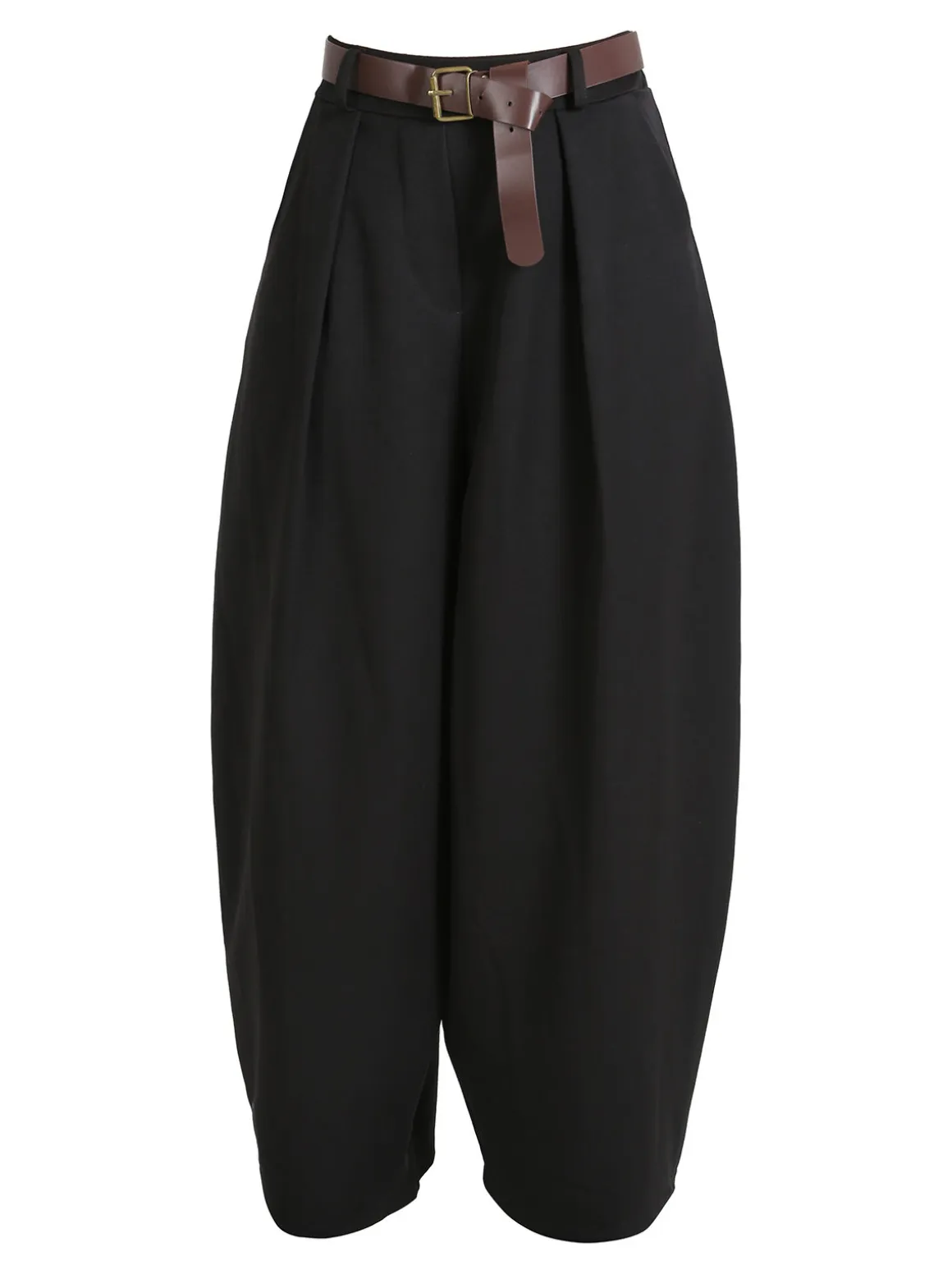 Daystar Pantaloni donna casual a palloncino con cintura - nero