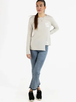 Daystar T-shirt donna a maniche lunghe con taschino