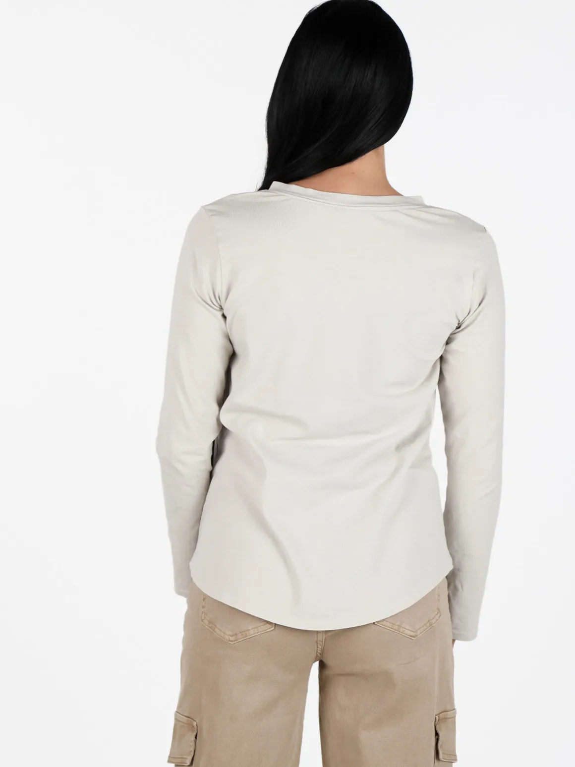Daystar T-shirt donna a maniche lunghe con dettagli in voilè
