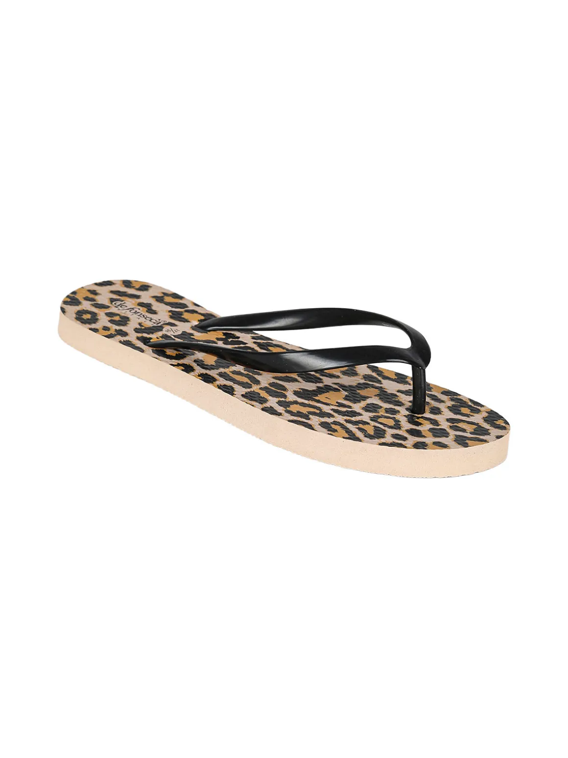 De Fonseca Infradito donna animalier in gomma - nero