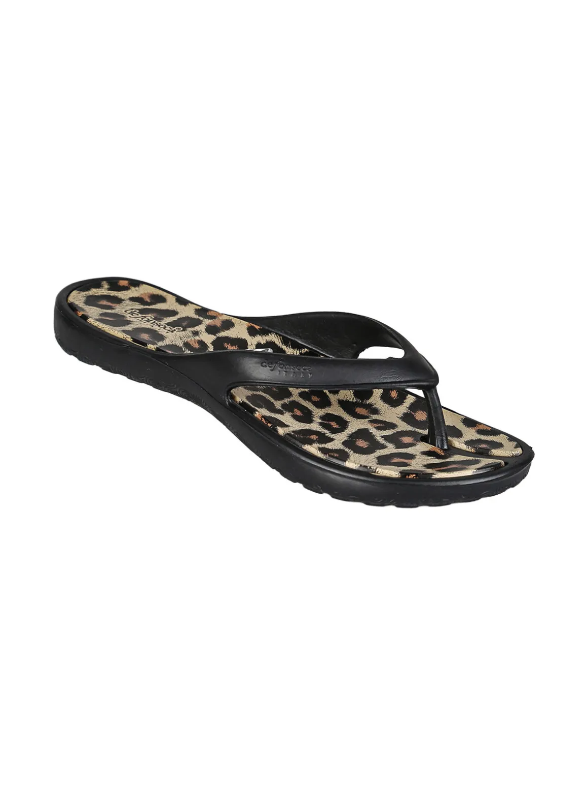 De Fonseca Infradito donna da mare in gomma animalier - nero