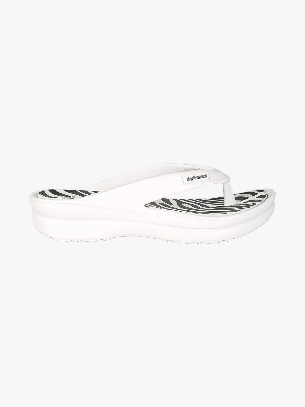De Fonseca Infradito donna da mare in gomma con tacco e plateau - bianco