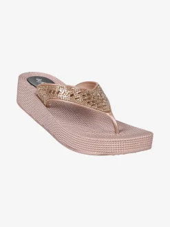 De Fonseca Infradito in gomma da donna con strass e zeppa