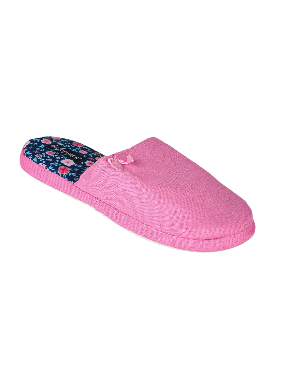 De Fonseca Pantofole donna in tessuto con stampa floreale - rosa