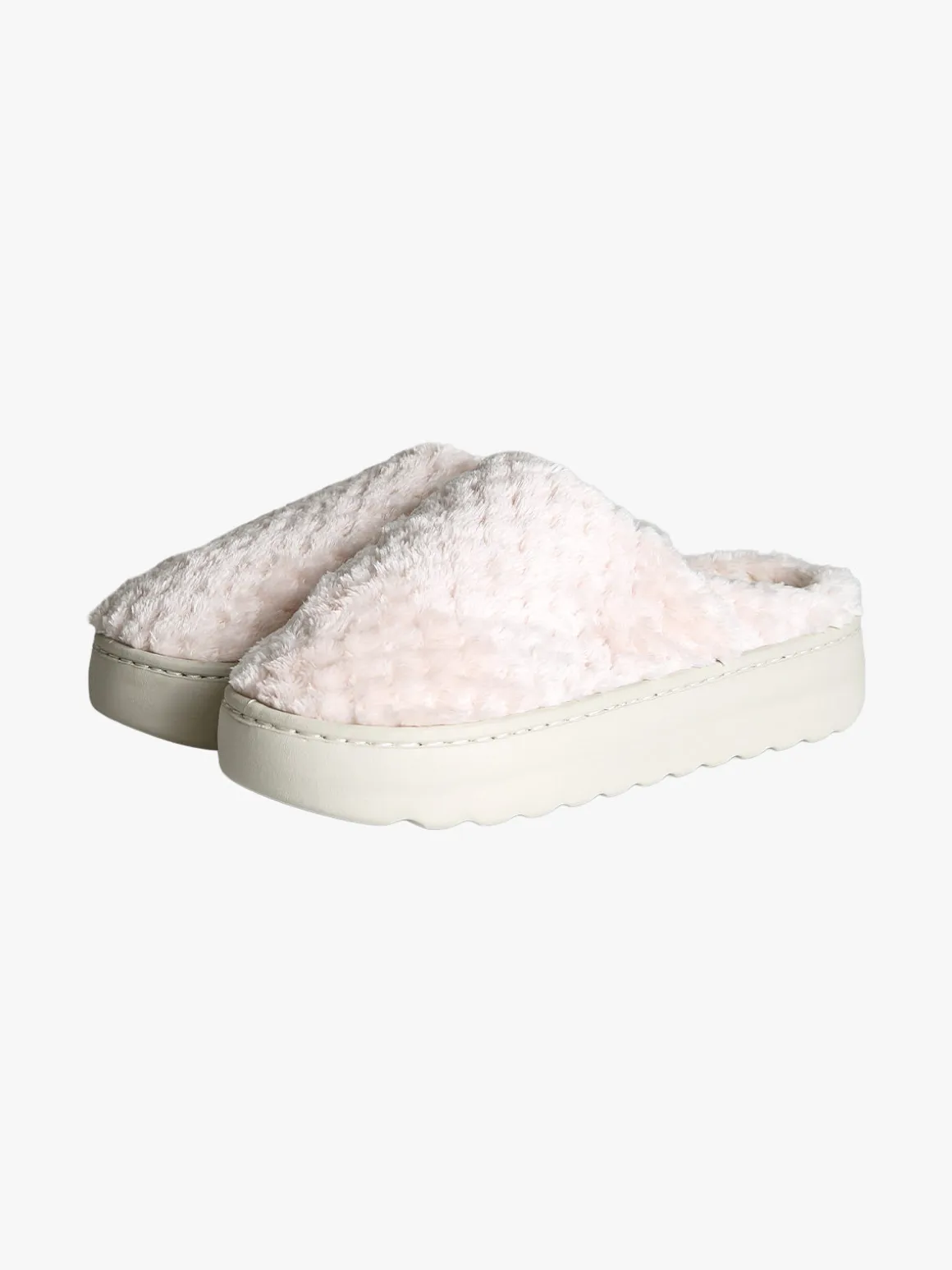 De Fonseca Pantofole donna peluche con platform - beige