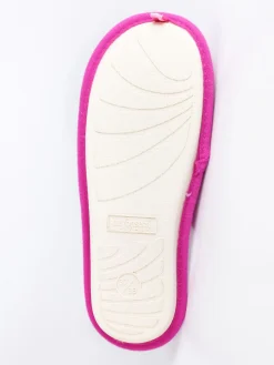 De Fonseca Pantofole in tessuto effetto velluto con fiocco Fuxia