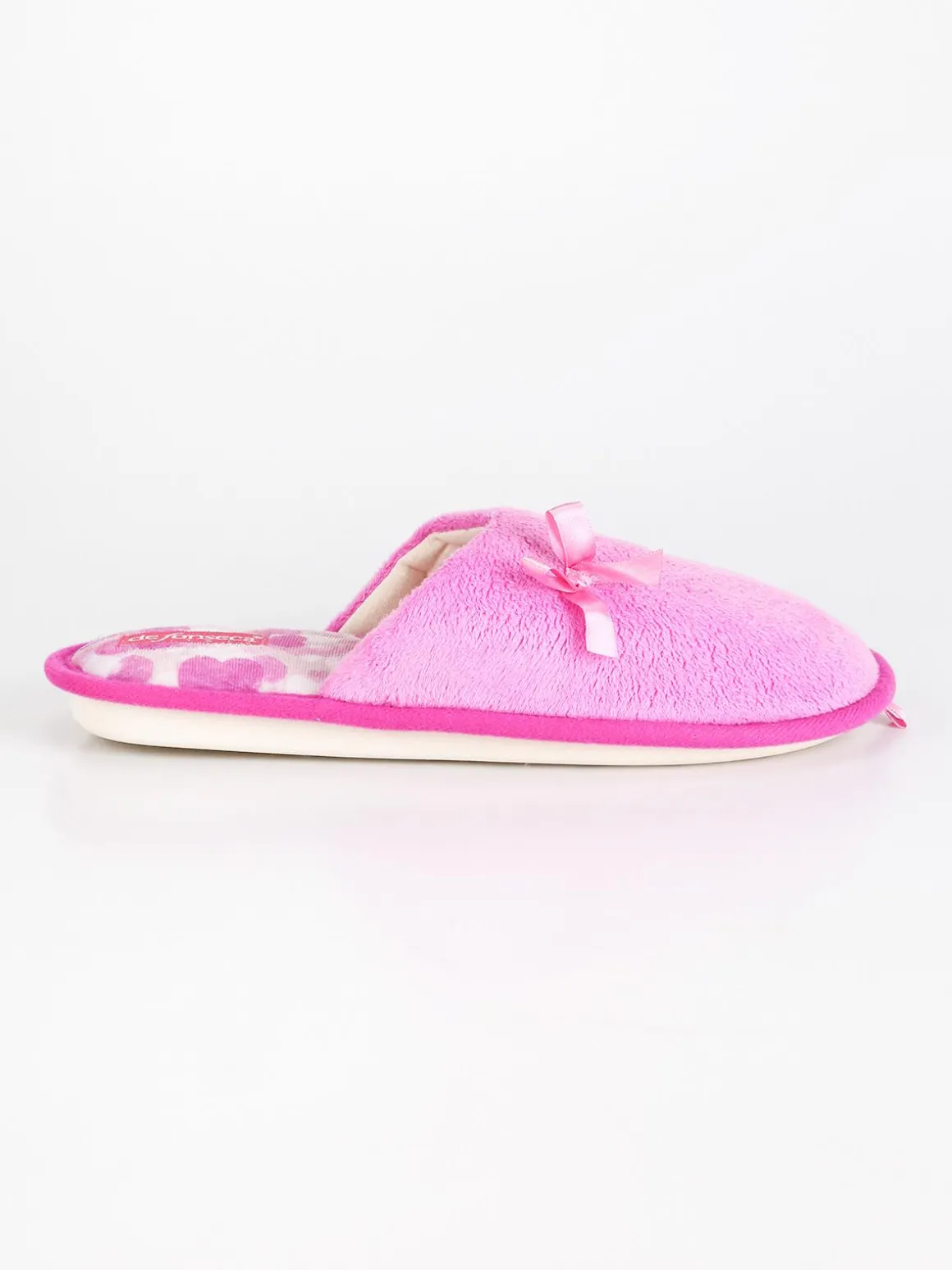 De Fonseca Pantofole in tessuto effetto velluto con fiocco Fuxia