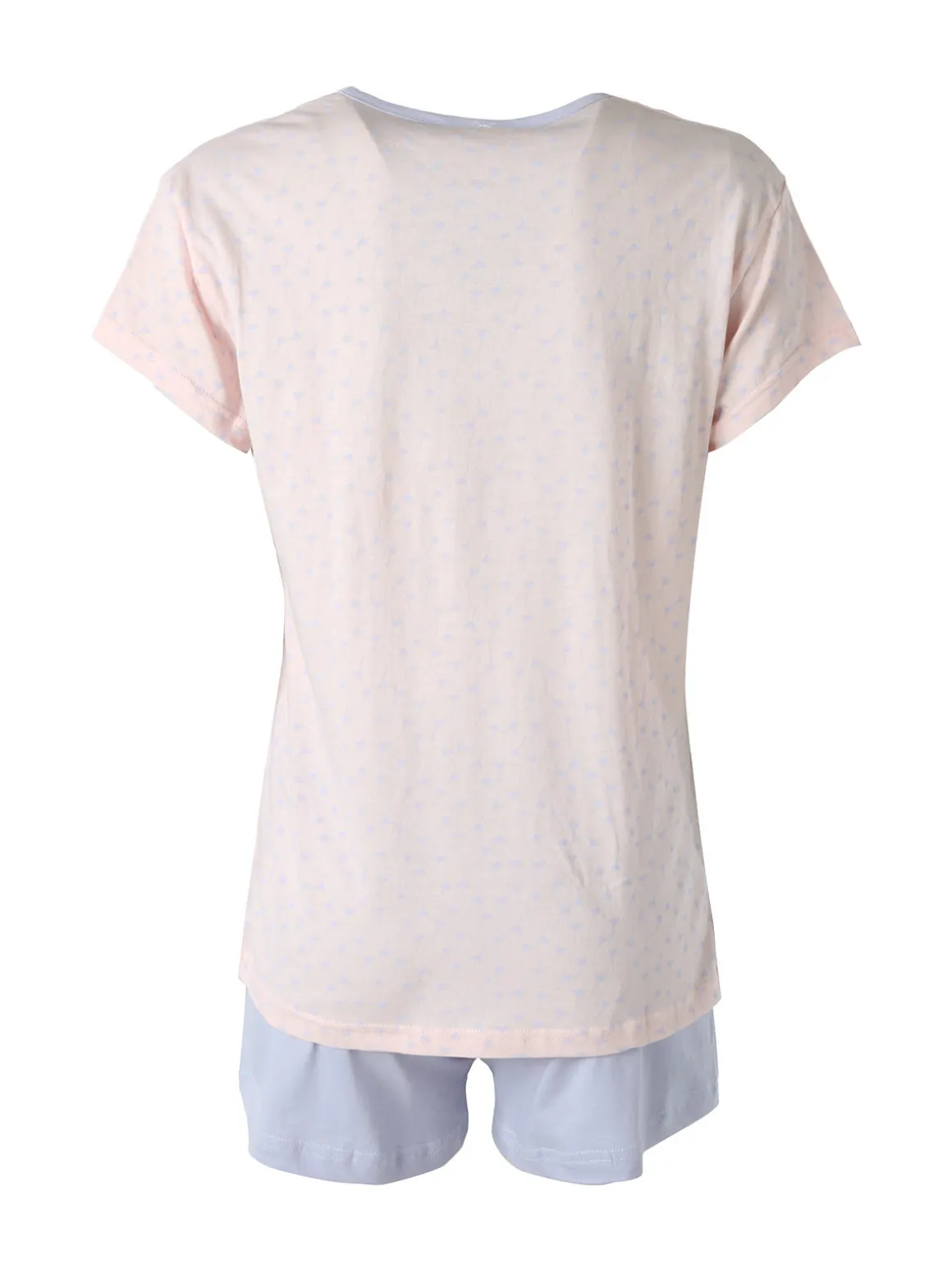 De Fonseca Pigiama corto da donna in cotone con t-shirt stampata e shorts - lilla