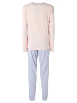 De Fonseca Pigiama lungo da donna in cotone con stampe - lilla