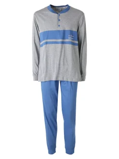 De Fonseca Pigiama lungo da uomo in cotone - blu