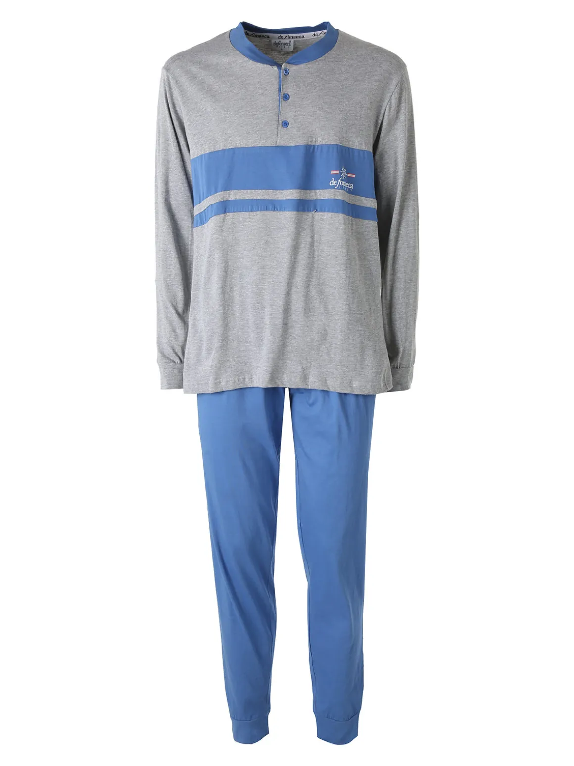 De Fonseca Pigiama lungo da uomo in cotone - blu