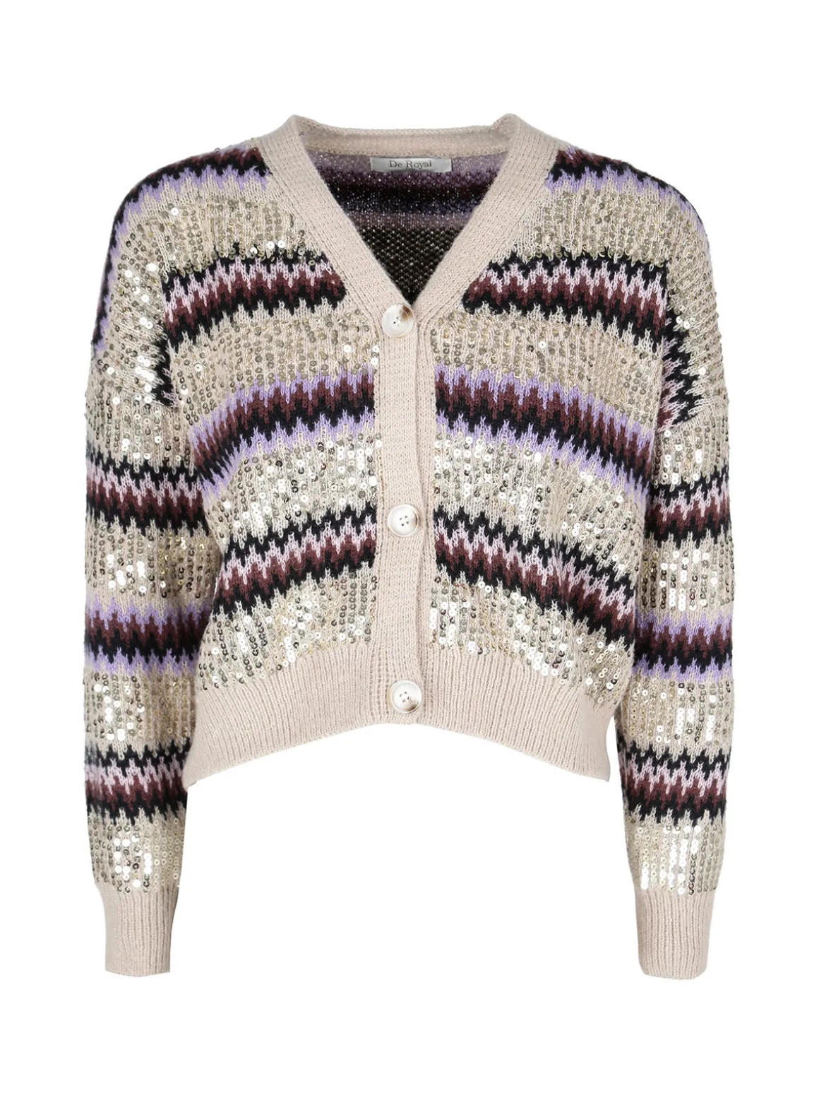 De Royale Cardigan donna crop con paillettes