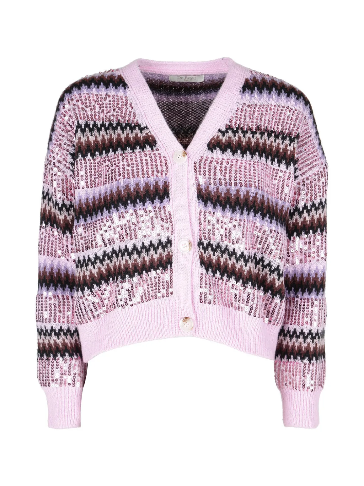 De Royale Cardigan donna crop con paillettes