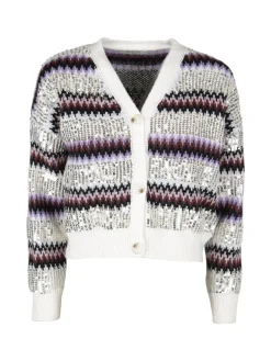 De Royale Cardigan donna crop con paillettes