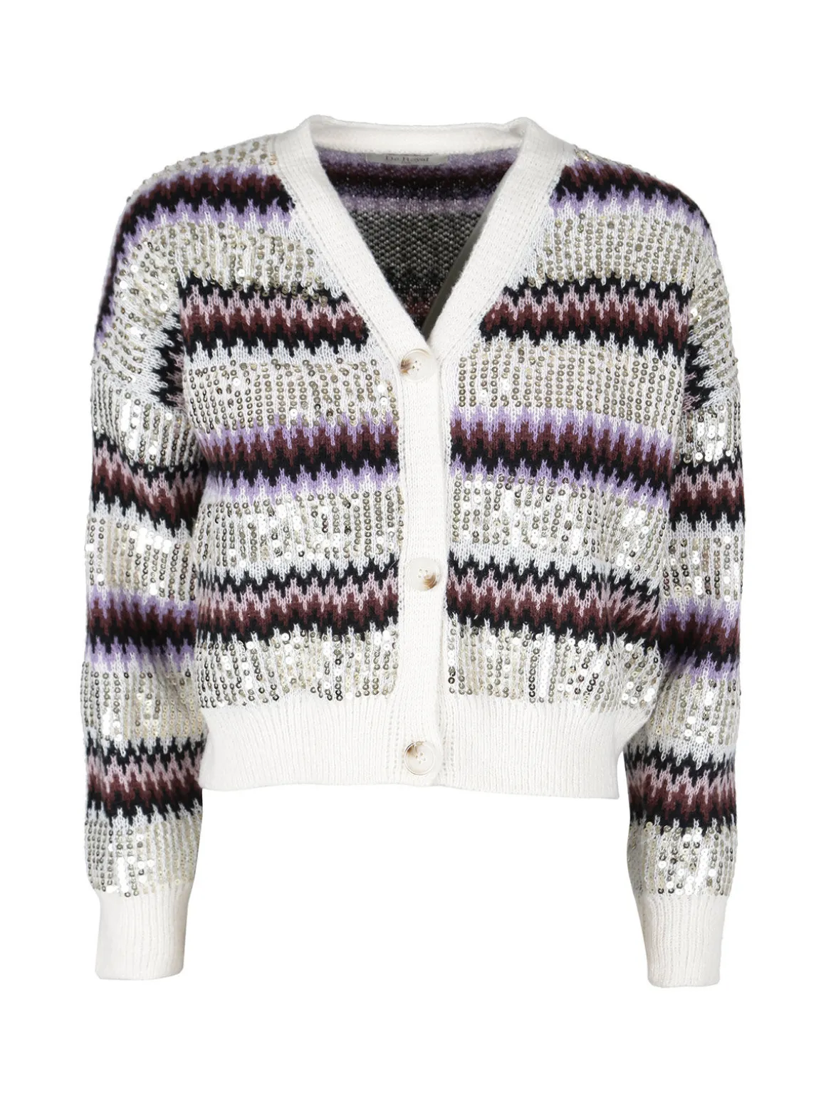 De Royale Cardigan donna crop con paillettes