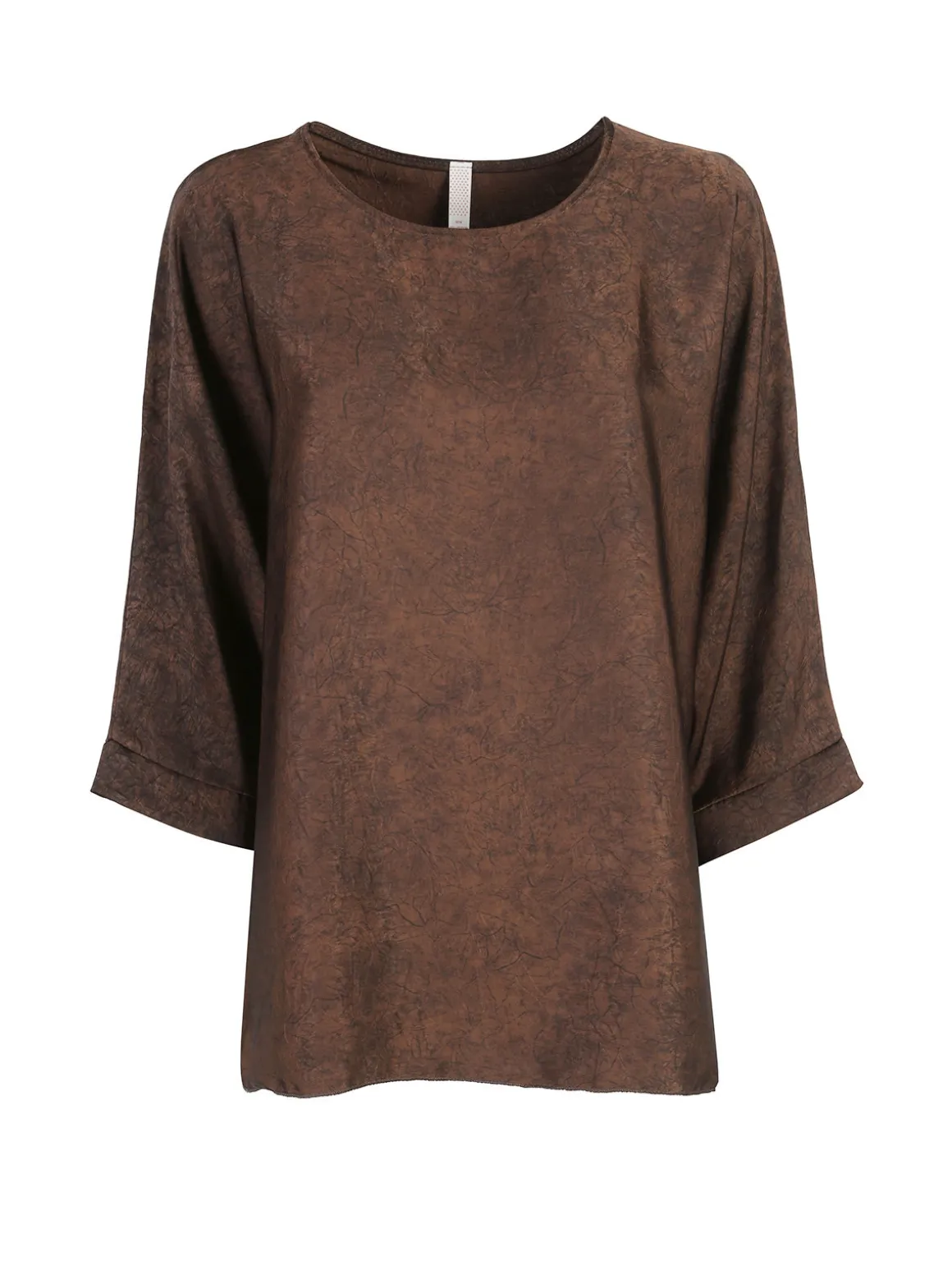 Deva Moda Blusa donna girocollo con maniche a pipistrello - moro