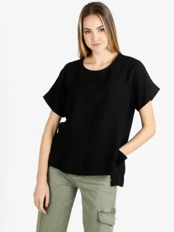 Deva Moda Maxi blusa da donna a maniche corte
