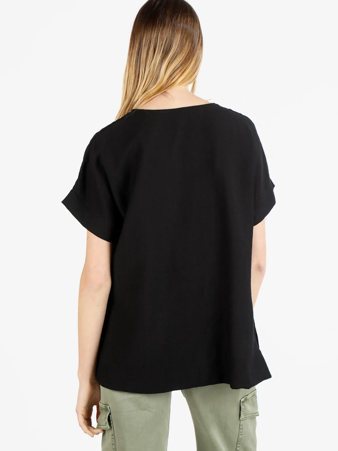 Deva Moda Maxi blusa da donna a maniche corte