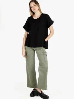 Deva Moda Maxi blusa da donna a maniche corte