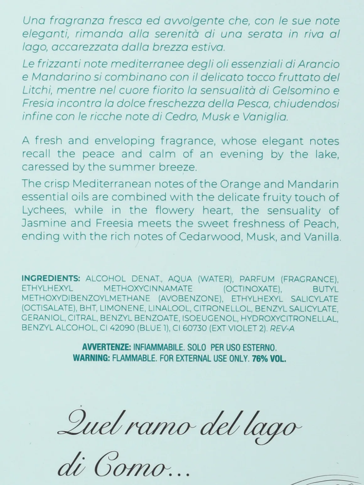 Diamond BELLAGIO TURQUOISE profumo donna