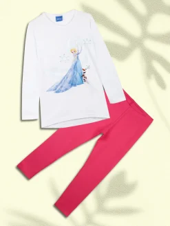 Disney Frozen Elsa completo lungo bambina maglietta+leggings