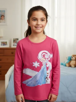 Disney Frozen Maglietta Elsa da bambina a manica lunga