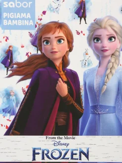 Disney Frozen Pigiama lungo da bambina Elsa e Anna in cotone interlock - bianco